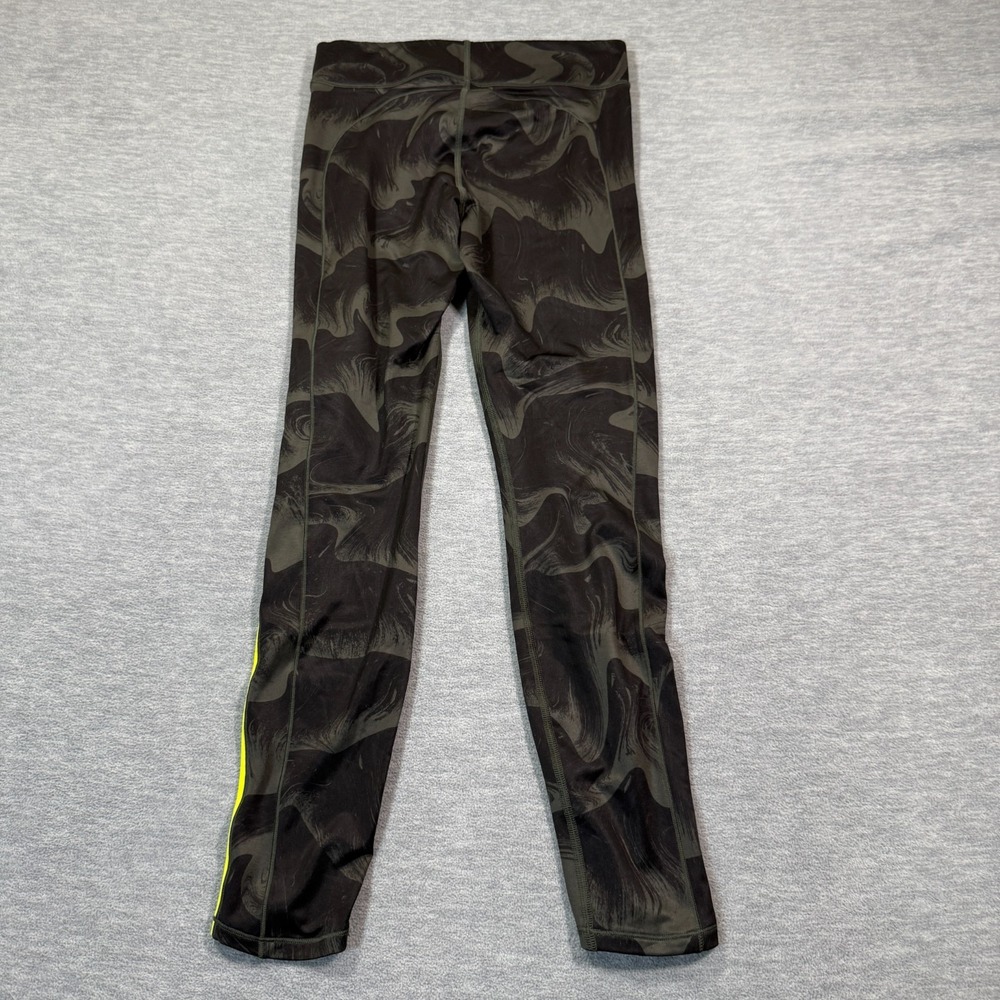 Under Armour Tights Women M Black Camo Neon Trim Compression Running - Picture 5 of 6